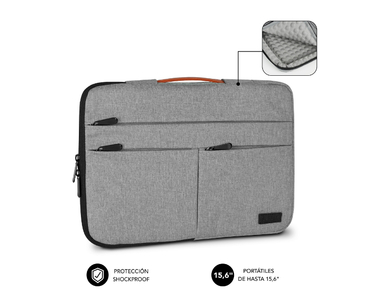 MALETIN AIR PADDING 360 SLEEVE 15.6" GRIS SUBBLIM