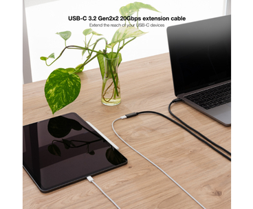 CABLE USB-C 3.2 GEN2x2 20Gbps 3A 4K USB-C/M USB-C/H 2 M NEGRO NANOCABLE