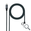 CABLE USB 3.2 GEN2x2 20Gbps 5A 100W, USB-C+USB-A/M a USB-C/M 2 M NEGRO NANOCABLE